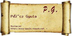 Pöcz Gyula névjegykártya